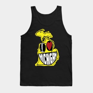 I Love Michigan Smiling Happy Face Tank Top